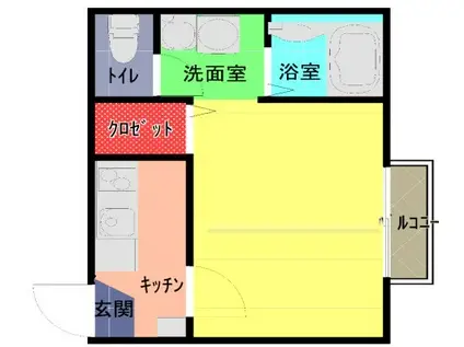 グッドシャインレジデンス久喜(1K/1階)の間取り写真