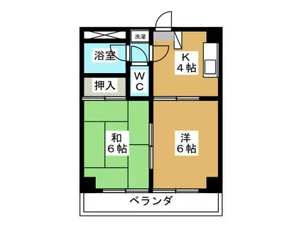 四谷マンションB(2K/2階)の間取り写真