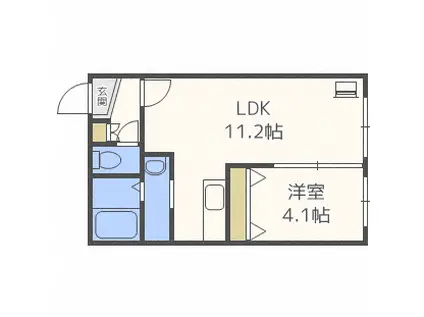 エルシア北2条(1LDK/3階)の間取り写真