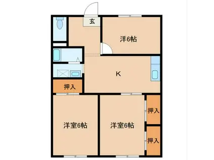 コーポ鈴木S B棟(3DK/1階)の間取り写真