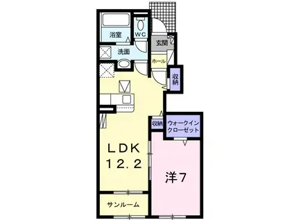 クレシェンテ(1LDK/1階)の間取り写真