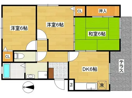パセオステーブル高砂(3DK/1階)の間取り写真