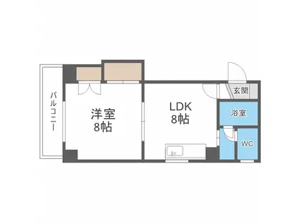 メゾン・ドゥ シャルマン(1LDK/4階)の間取り写真