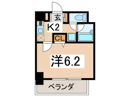 PAULOWMIAVALLEYTAKE1岸根公園(1K/4階)の間取り写真