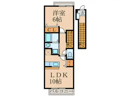 フェイバーローレル(1LDK/2階)の間取り写真