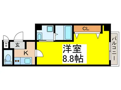 STパレス大阪福島(1K/3階)の間取り写真
