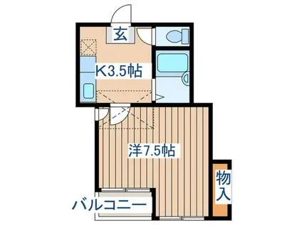 コートアルファームーンリオ(1K/2階)の間取り写真