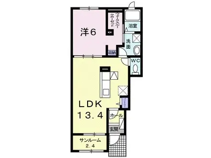 OHANA IV(1LDK/1階)の間取り写真