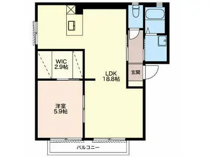 メゾン・エスポワール(1LDK/1階)の間取り写真