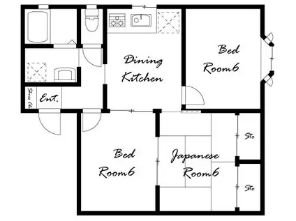 ルシェール藤原台A(3DK/1階)の間取り写真