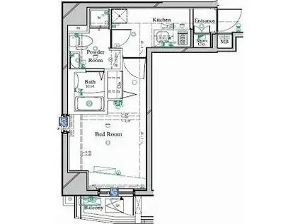 ARTESSIMO LINK BERIS(1K/4階)の間取り写真