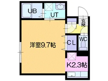 アルティアルージュ(1K/2階)の間取り写真