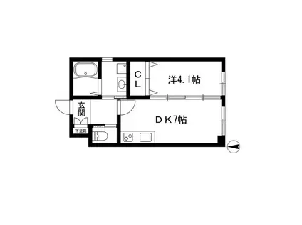シティライツ新瑞橋(1DK/2階)の間取り写真