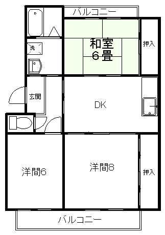 第2宮下マンション(3DK/1階)の間取り写真