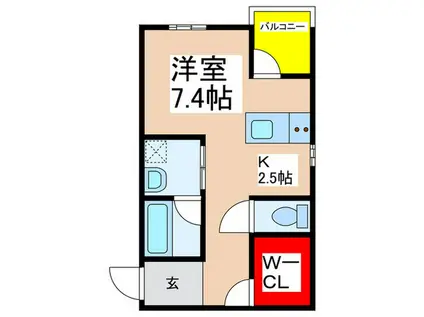 コリド赤塚B(ワンルーム/2階)の間取り写真