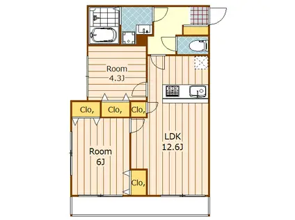 プルーマ武蔵境II(2LDK/2階)の間取り写真