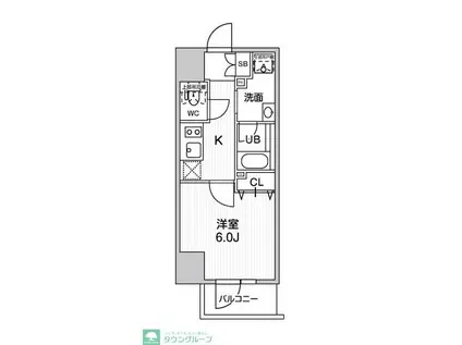 THE PALMS与野(1K/8階)の間取り写真