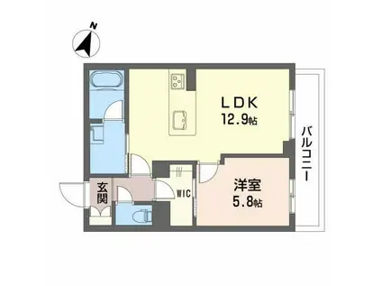 シャーメゾン MIRAI(1LDK/2階)の間取り写真
