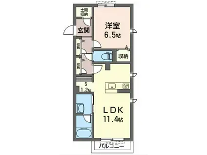 ルミエールII(1LDK/2階)の間取り写真