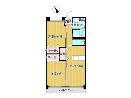 リバーサイド串間天神(2LDK/2階)の間取り写真