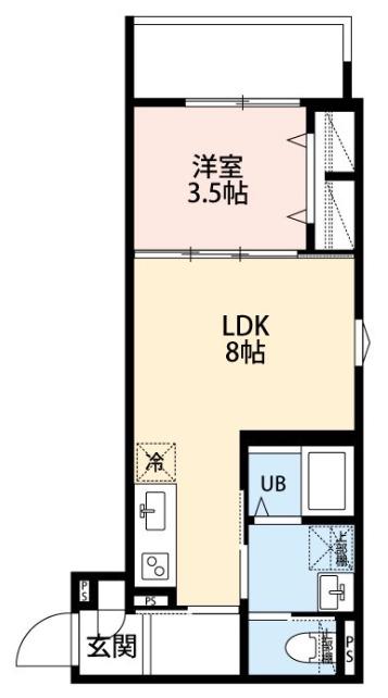 LUMINA イースト(1LDK/1階)の間取り写真