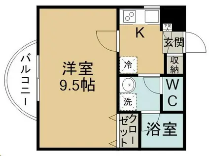 ラフィーネ小田原(1K/2階)の間取り写真