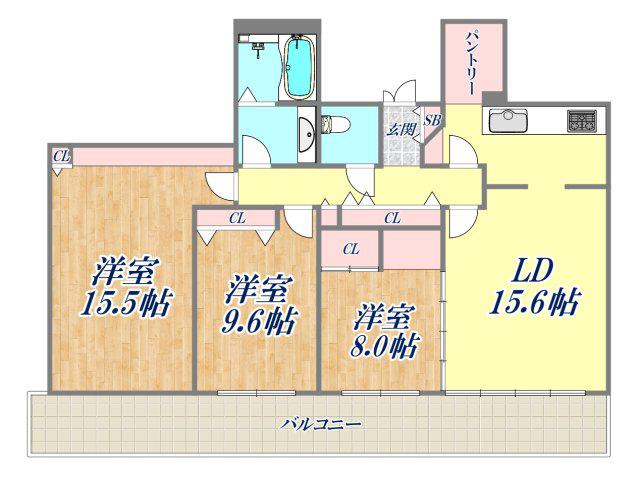 芦屋ロイヤルホームズ(1LDK/1階)の間取り写真