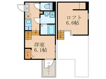 ハーモニーテラス東野八反畑町II(ワンルーム/1階)の間取り写真