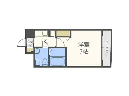 セレニテ上町台(1K/10階)の間取り写真