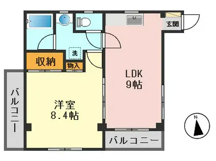 メゾン中山(1LDK/3階)の間取り写真