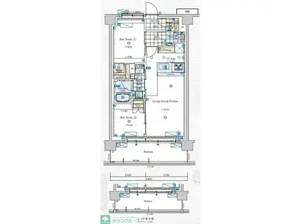 GENOVIA赤羽(2LDK/7階)の間取り写真