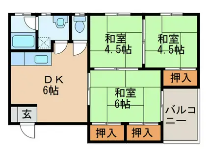豊コーポ1(3DK/2階)の間取り写真