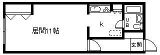 ベルエアーパレス滝川(ワンルーム/7階)の間取り写真