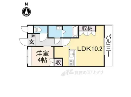 ビューハイム安の森(1LDK/2階)の間取り写真
