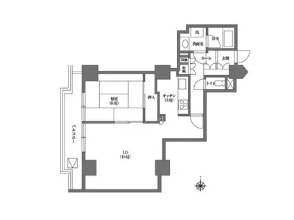 文京グリーンコート ビュータワー本駒込B(1LDK/12階)の間取り写真