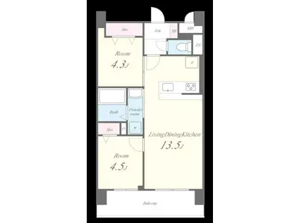 フローリィ279(2LDK/8階)の間取り写真