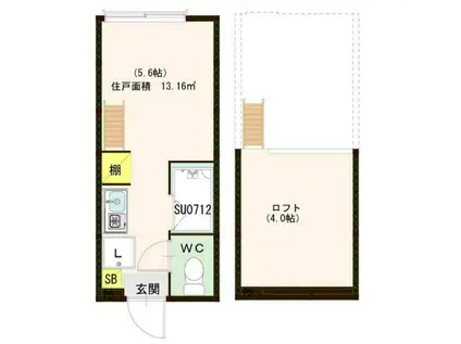 ハーモニーテラス和泉(ワンルーム/1階)の間取り写真