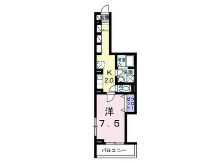 カーサ フェリーチェ 小瀬(1K/3階)の間取り写真