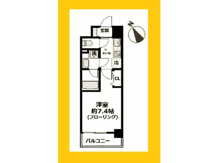 ROYGENT ISOGO(1K/6階)の間取り写真