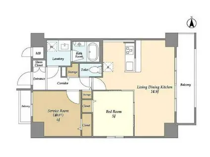 コンフォリア北小金(1SLDK/7階)の間取り写真