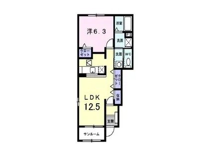 フォーレン(1LDK/1階)の間取り写真