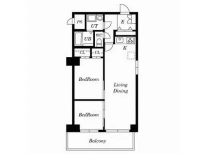 ドミローレル栗の実(2LDK/5階)の間取り写真