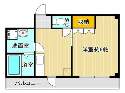 メルヴェール・ヒロ(1K/3階)の間取り写真