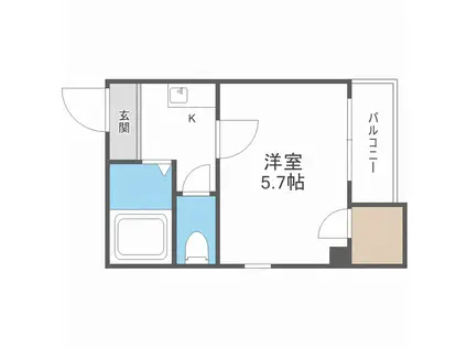 ノールプレール新町(1K/7階)の間取り写真