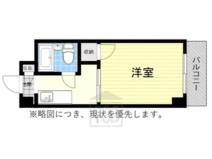 RHYTHM江坂町(1K/3階)の間取り写真