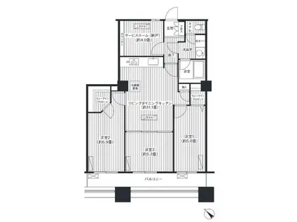 晴海アイランドトリトンスクエアビュータワー(3SLDK/23階)の間取り写真