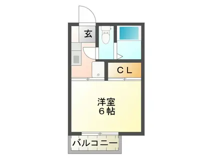 コーポ香雲(1K/1階)の間取り写真