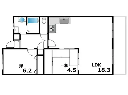 アヴァンセ六甲パートI(3LDK/2階)の間取り写真