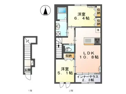 バンデ グランデIII(2LDK/2階)の間取り写真