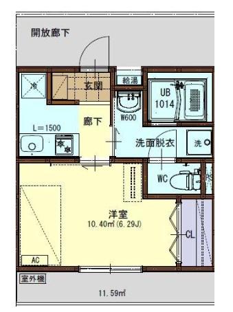 イーストタウンMTKII(1K/1階)の間取り写真